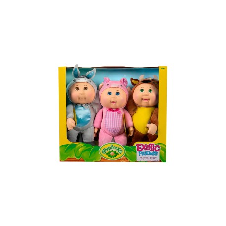 Cabbage Patch Kids Cuties Exotic Friends 3pz Gris