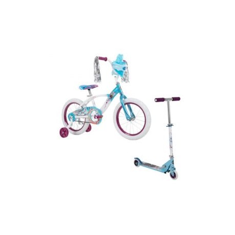 Set Bicicleta R16 Y Scooter Huffy Disney Frozen